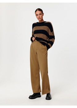Sinsay - Spodnie materiałowe high waist - brązowy ze sklepu Sinsay w kategorii Spodnie damskie - zdjęcie 164401160