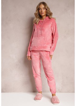 Różowy 2-częściowy Pluszowy Komplet Piżamowy z Bluzą Kangurką i Spodniami Jogger Vegame ze sklepu Renee odzież w kategorii Piżamy damskie - zdjęcie 164404024