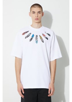 Marcelo Burlon t-shirt bawełniany Collar Feathers męski kolor biały z nadrukiem ze sklepu PRM w kategorii T-shirty męskie - zdjęcie 164416591
