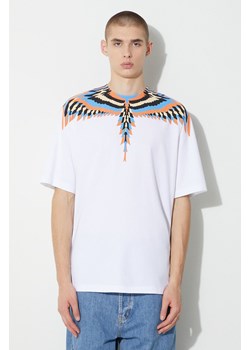 Marcelo Burlon t-shirt bawełniany Optical Wings męski kolor biały z nadrukiem ze sklepu PRM w kategorii T-shirty męskie - zdjęcie 164416593