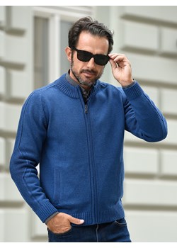 Sweter męski rozpinany - Gerard - ciemny jeans - M ze sklepu Swetry Lasota w kategorii Swetry męskie - zdjęcie 164424783