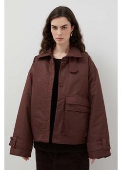 Lovechild kurtka damska kolor brązowy przejściowa oversize ze sklepu ANSWEAR.com w kategorii Kurtki damskie - zdjęcie 164426540