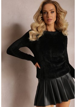 Czarny Puchaty Sweter Wełniany Ourlla ze sklepu Renee odzież w kategorii Swetry damskie - zdjęcie 164436742