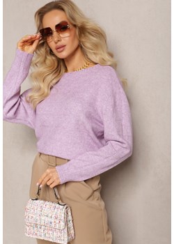 Fioletowy Klasyczny Sweter z Miękkiej Dzianiny Tererise ze sklepu Renee odzież w kategorii Swetry damskie - zdjęcie 164441244