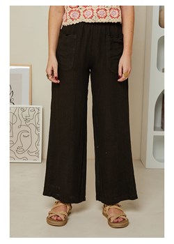Rodier Lin Lniane spodnie w kolorze czarnym ze sklepu Limango Polska w kategorii Spodnie damskie - zdjęcie 164445840