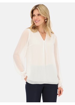 Dwuwarstwowa biała bluzka z długim rękawem Potis & Verso Roni ze sklepu Eye For Fashion w kategorii Bluzki damskie - zdjęcie 164456434