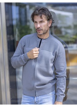 Sweter męski rozpinany - Simon (duży) - popiel - 3XL ze sklepu Swetry Lasota w kategorii Swetry męskie - zdjęcie 164456652