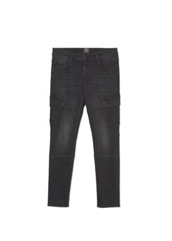 Cropp - Czarne jeansy skinny cargo - czarny ze sklepu Cropp w kategorii Jeansy męskie - zdjęcie 164508250