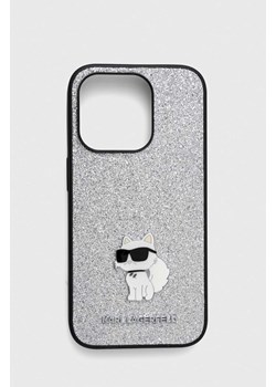 Karl Lagerfeld etui na telefon iPhone 15 Pro 6.1 kolor srebrny ze sklepu ANSWEAR.com w kategorii Etui - zdjęcie 164512050