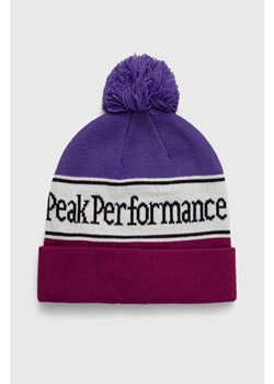 Peak Performance czapka kolor fioletowy z grubej dzianiny ze sklepu ANSWEAR.com w kategorii Czapki zimowe męskie - zdjęcie 164512311