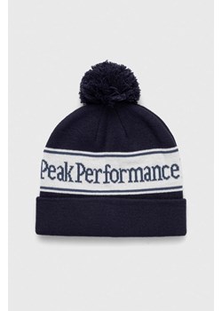 Peak Performance czapka kolor granatowy z grubej dzianiny ze sklepu ANSWEAR.com w kategorii Czapki zimowe męskie - zdjęcie 164512314