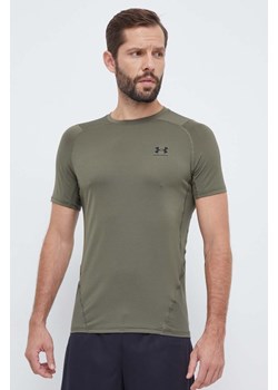 Under Armour t-shirt treningowy kolor zielony gładki 1361683 ze sklepu ANSWEAR.com w kategorii T-shirty męskie - zdjęcie 164514283