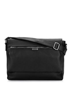 Męska torba na laptopa 11”/12” skórzana z kieszenią w klapie czarna ze sklepu WITTCHEN w kategorii Torby na laptopa - zdjęcie 164522312