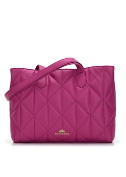 Torebka shopperka z miękkiej skóry pikowana dwukomorowa różowa ze sklepu WITTCHEN w kategorii Torby Shopper bag - zdjęcie 164522422