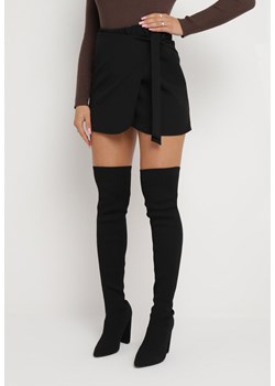 Czarna Kopertowa Spódnica Mini z Wiązaniem Reasmey ze sklepu Born2be Odzież w kategorii Spódnice - zdjęcie 164529372