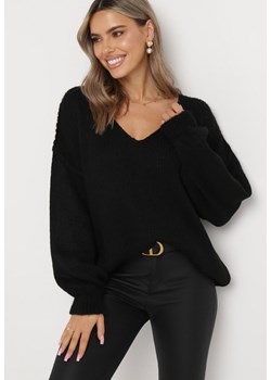 Czarny Sweter z Szerokimi Rękawami Armananis ze sklepu Born2be Odzież w kategorii Swetry damskie - zdjęcie 164529473