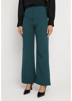 Ciemnozielone Szerokie Spodnie z Wysokim Stanem Visalla ze sklepu Born2be Odzież w kategorii Spodnie damskie - zdjęcie 164529543