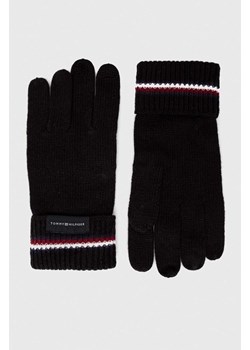 Tommy Hilfiger rękawiczki z domieszką wełny kolor czarny ze sklepu ANSWEAR.com w kategorii Rękawiczki męskie - zdjęcie 164530451