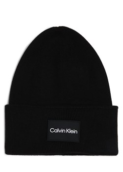 Calvin Klein Czapka męska Mężczyźni Bawełna czarny jednolity ze sklepu vangraaf w kategorii Czapki zimowe męskie - zdjęcie 164547044