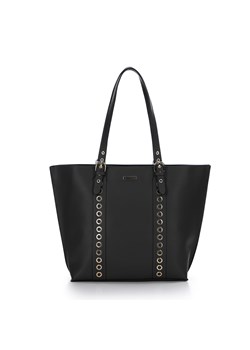 Torebka shopperka z nitowanymi paskami czarna ze sklepu WITTCHEN w kategorii Torby Shopper bag - zdjęcie 164547552