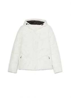 Cropp - Biała kurtka puffer z kapturem - biały ze sklepu Cropp w kategorii Kurtki damskie - zdjęcie 164548214