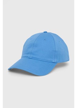Lacoste czapka z daszkiem bawełniana kolor niebieski gładka ze sklepu PRM w kategorii Czapki z daszkiem damskie - zdjęcie 164554863