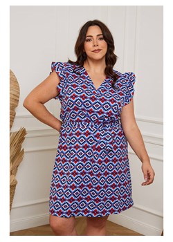 Plus Size Company Sukienka &quot;Nefle&quot; w kolorze czerwono-niebieskim ze sklepu Limango Polska w kategorii Sukienki - zdjęcie 164557194