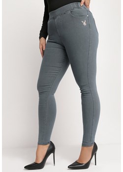 Niebieskie Spodnie Skinny z Wysokim Stanem Naravatte ze sklepu Born2be Odzież w kategorii Spodnie damskie - zdjęcie 164562874
