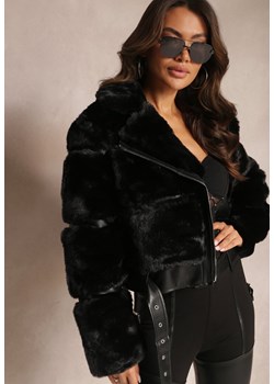 Czarna Kurtka z Futerkiem Shetty ze sklepu Renee odzież w kategorii Kurtki damskie - zdjęcie 164563304