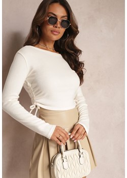 Jasnobeżowa Bluzka z Regulowanymi Paskami Po Bokach Awetrisa ze sklepu Renee odzież w kategorii Bluzki damskie - zdjęcie 164570271