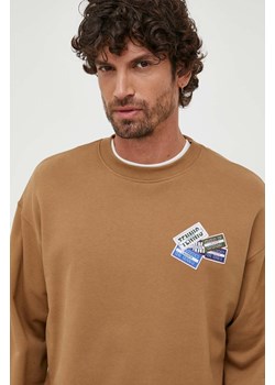 Lacoste bluza bawełniana męska kolor beżowy z aplikacją ze sklepu PRM w kategorii Bluzy męskie - zdjęcie 164576003