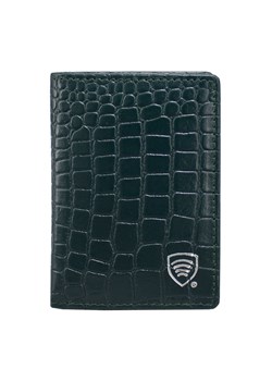 Mały skórzany portfel na karty kredytowe RFID (Zielony, Croco) ze sklepu Koruma ID Protection w kategorii Portfele męskie - zdjęcie 164579493