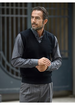 Sweter męski kamizelka Bond - czarny - M ze sklepu Swetry Lasota w kategorii Kamizelki męskie - zdjęcie 164580144