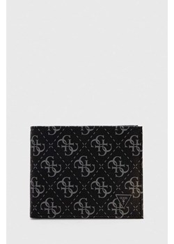 Guess portfel skórzany VEZZOLA męski kolor czarny SMVELE LEA24 ze sklepu ANSWEAR.com w kategorii Portfele męskie - zdjęcie 164581450