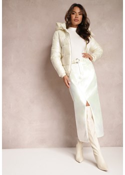 Biała Metaliczna Spódnica Ołówkowa z Rozcięciem Ekov ze sklepu Renee odzież w kategorii Spódnice - zdjęcie 164649712