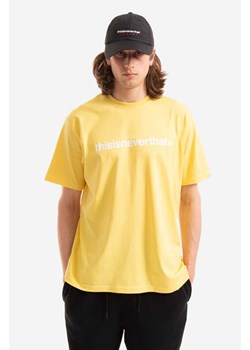 thisisneverthat t-shirt bawełniany T-Logo Tee kolor żółty z nadrukiem TN220TTSST01-LEMON ze sklepu PRM w kategorii T-shirty męskie - zdjęcie 164651420