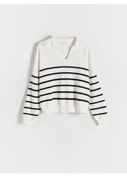 Reserved - Sweter z wiskozą - biały ze sklepu Reserved w kategorii Swetry damskie - zdjęcie 164679681