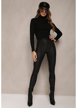 Czarne Spodnie z Ekoskóry o Fasonie Skinny Sonowa ze sklepu Renee odzież w kategorii Spodnie damskie - zdjęcie 164681870