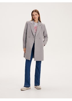 Reserved - Płaszcz z wełną - jasnoszary ze sklepu Reserved w kategorii Płaszcze damskie - zdjęcie 164686532
