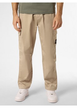 Calvin Klein Jeans Spodnie Mężczyźni Bawełna beżowy jednolity ze sklepu vangraaf w kategorii Spodnie męskie - zdjęcie 164690003