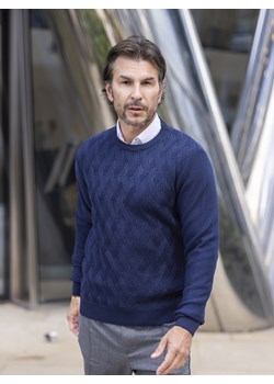 Sweter męski - wełna merino - Valentino - granat - M ze sklepu Swetry Lasota w kategorii Swetry męskie - zdjęcie 164690664