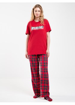 Spodnie piżamowe unisex w kratę czerwone Senmoon 603 ze sklepu Big Star w kategorii Piżamy damskie - zdjęcie 164697754