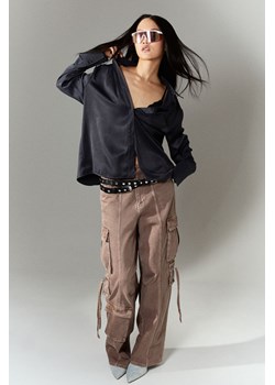 H & M - Szerokie spodnie cargo - Brązowy ze sklepu H&M w kategorii Spodnie damskie - zdjęcie 164718161