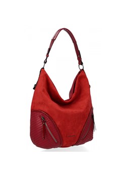 Uniwersalne Torebki Damskie XL firmy David Jones Czerwona ze sklepu PaniTorbalska w kategorii Torby Shopper bag - zdjęcie 164719344
