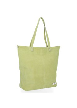 Uniwersalna Torebka Skórzana Shopper Bag firmy Vittoria Gotti Limonka ze sklepu PaniTorbalska w kategorii Torby Shopper bag - zdjęcie 164720113
