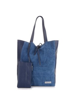 Torebki Skórzane VITTORIA GOTTI ShopperBag Niebieska - Jeans ze sklepu PaniTorbalska w kategorii Torby Shopper bag - zdjęcie 164721974