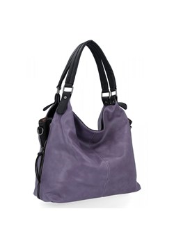 Uniwersalna Torebka Damska XL firmy Hernan HB0153 Fioletowa ze sklepu PaniTorbalska w kategorii Torby Shopper bag - zdjęcie 164723160