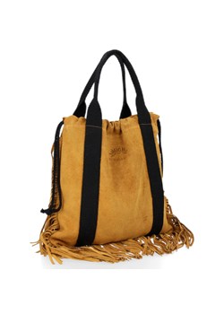 Vittoria Gotti Włoska Torebka Skórzana Shopper Bag w stylu Boho Jasno Ruda ze sklepu PaniTorbalska w kategorii Torby Shopper bag - zdjęcie 164724870