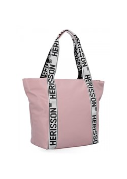 Modna Torebka Damska Shopper Bag firmy Herisson 1502H431 Pudrowy Róż ze sklepu PaniTorbalska w kategorii Torby Shopper bag - zdjęcie 164727443