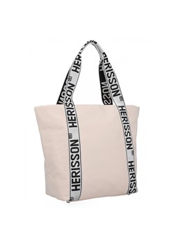 Modna Torebka Damska Shopper Bag firmy Herisson 1502H431 Beżowa ze sklepu PaniTorbalska w kategorii Torby Shopper bag - zdjęcie 164727540